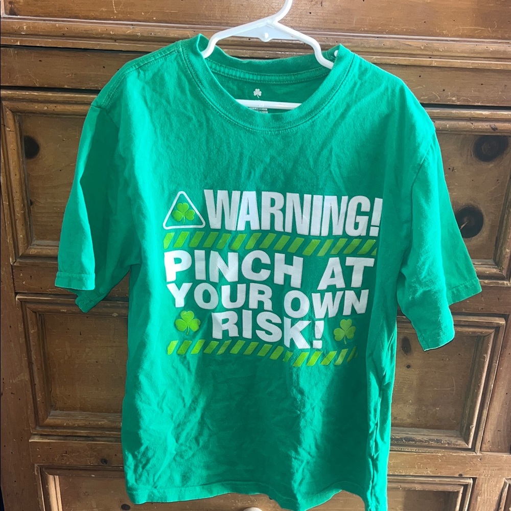 St patty’s day Playful Green Kids' Warning Tee